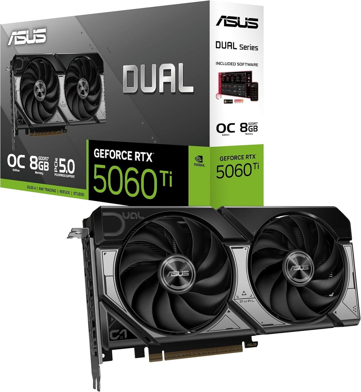 ASUS Dual GeForce RTX 5060 Ti OC 8GB Graphics Card - GDDR7, PCIe 5.0, VR Ready