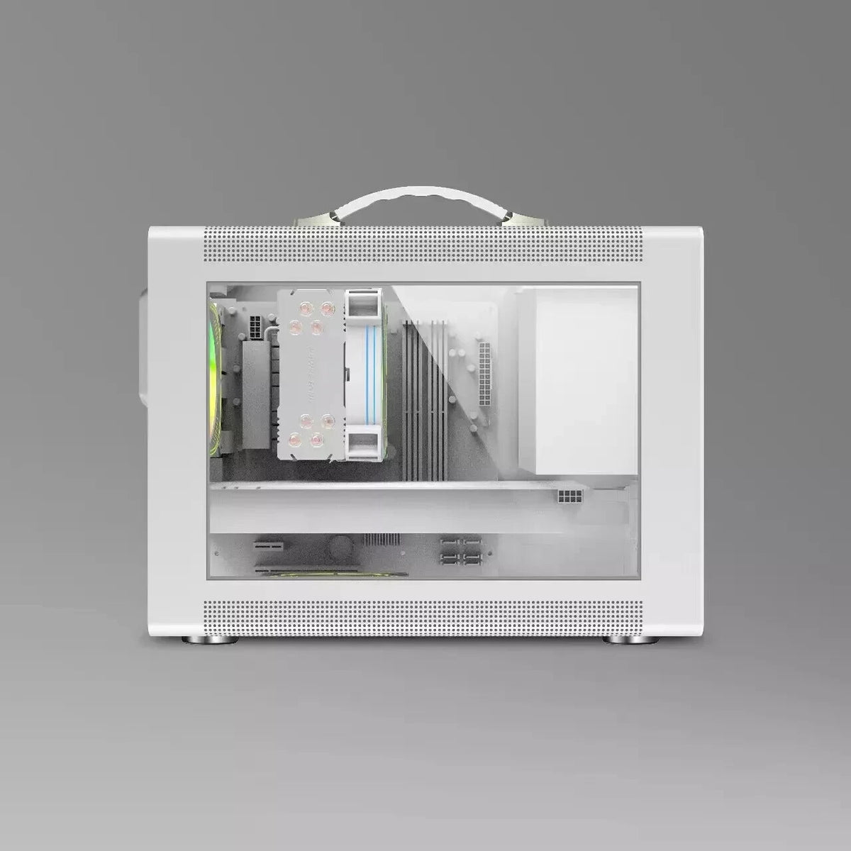 White Custom Mini iTX Gaming PC AMD Ryzen 5 NVIDIA RTX4060Ti 32GB RAM 1TB SSD