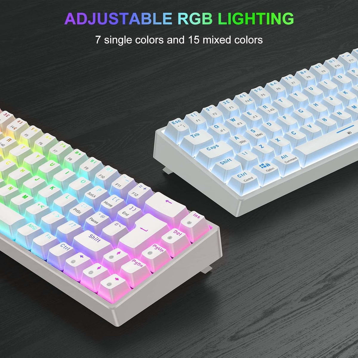TECURS KB510 Wireless Mechanical Keyboard | 65% TKL | RGB | Red Switches | UK Layout