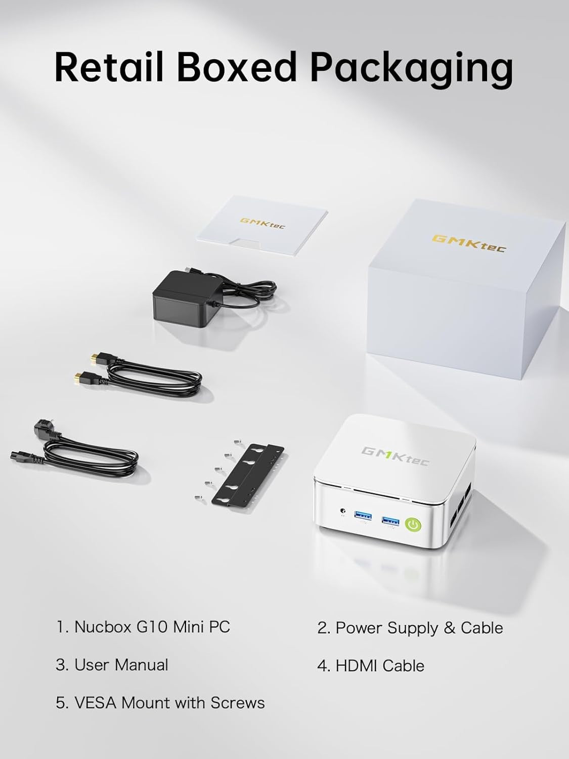 GMKtec G10 Mini PC | AMD Ryzen 5 3500U | DDR4 RAM | 256GB NVMe | Win 11 Pro