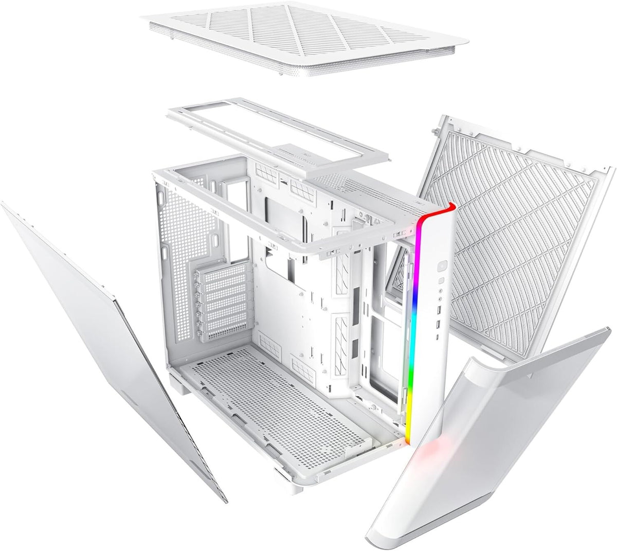 White RGB Gaming PC Ryzen5 NVIDIA RTX 5060 16GB 1TB Win 11 Premium Build Customisable