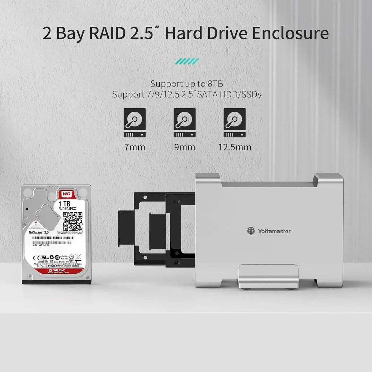 Yotto Master 8TB External Alumium RAID Solid State SSD USB Storage Solution 2x4