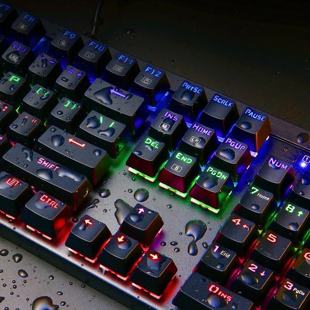 Mechanical Keyboard RGB LED Illuminated Blue Switches Aukey KM-G6 UK Layout
