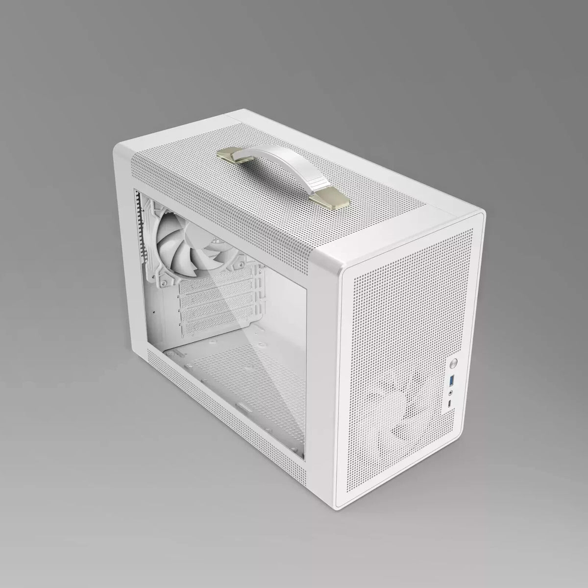 White Custom Mini iTX Gaming PC AMD Ryzen 5 NVIDIA RTX4060Ti 32GB RAM 1TB SSD