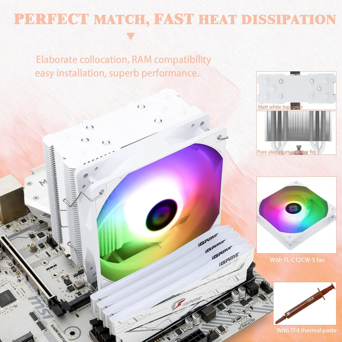 EGGY PC KZ-X1 White Portable Mini-ITX Gaming PC | Intel i5-12400 | RTX 4060 8GB | 16GB | 1TB NVMe