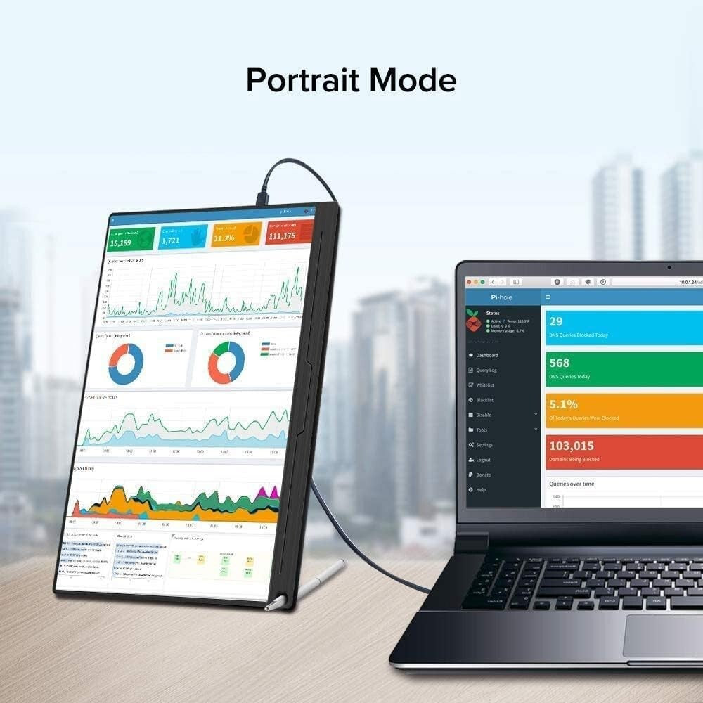 Portable Monitor 15.6" Mobile Monitor 1920×1080 Full HD IPS USB C Monitor Travel