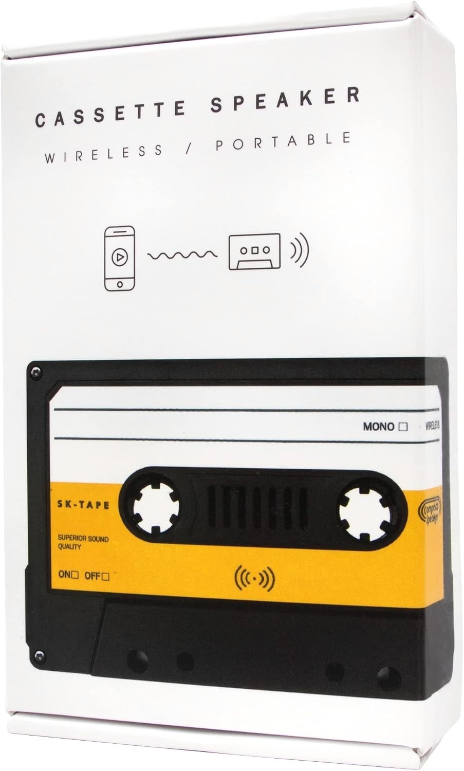 Suck UK Retro Cassette Wireless Bluetooth Speaker | Ultra-Portable Mini Speaker