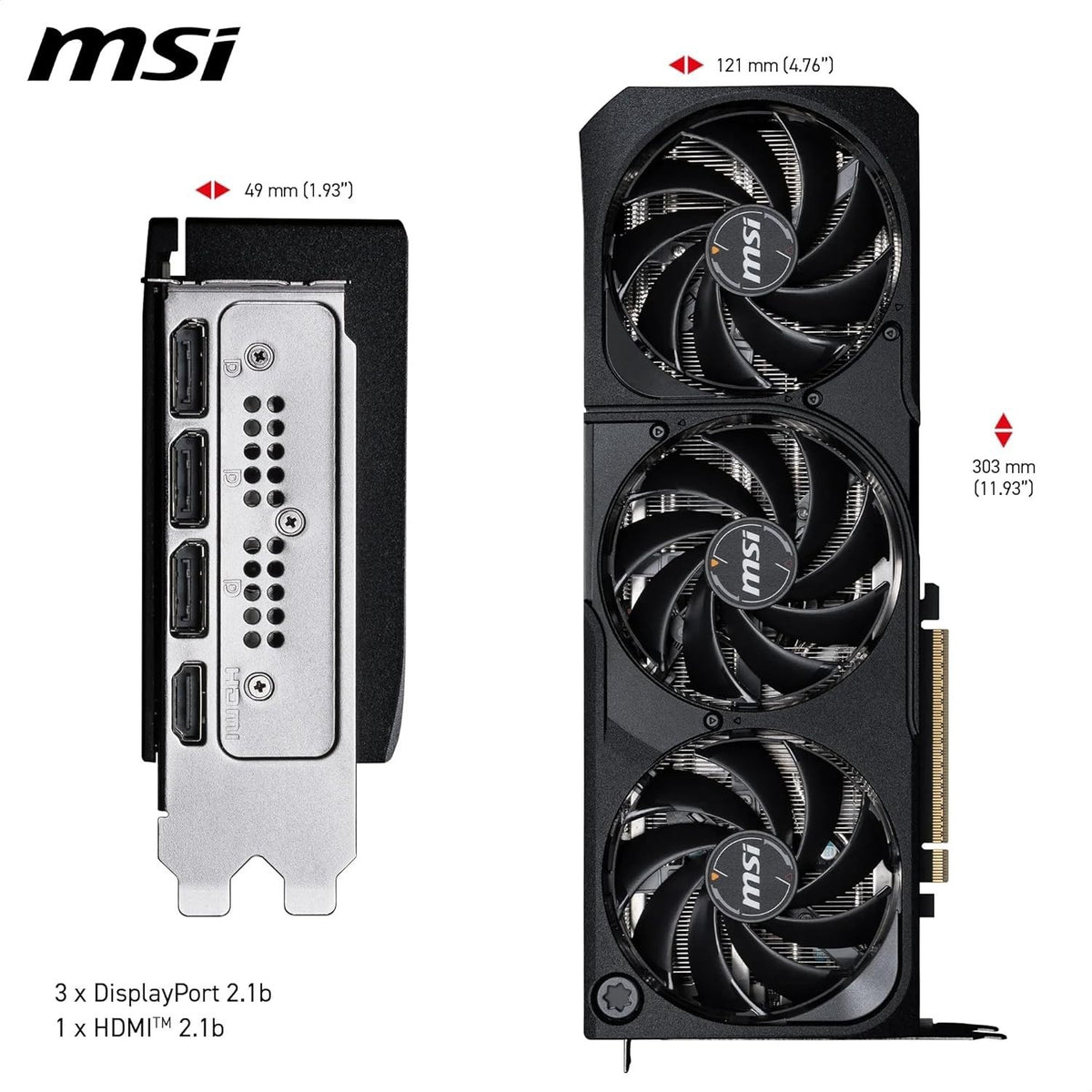 MSI GeForce RTX 5080 SHADOW 3X 16GB GDDR7 Graphics Card PCIe 5.0 GPU