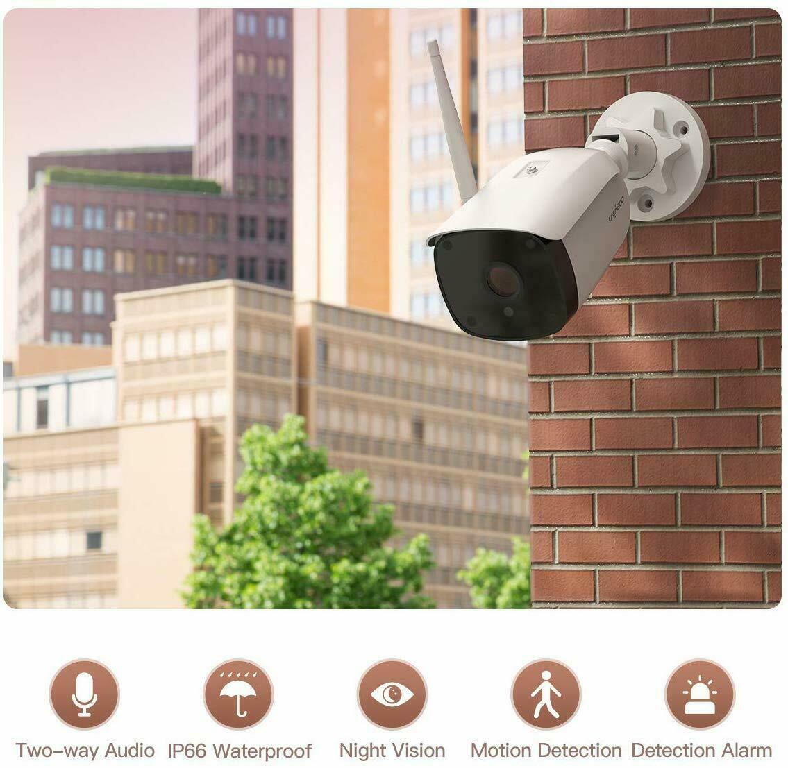Outdoor Security Camera 1080P Weatherproof WiFi CCTV Kit Bundle128GB SD Included
