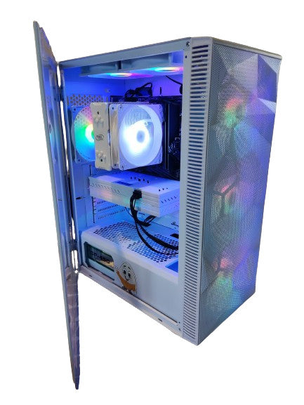 AMD Ryzen 5 MESH WHITE RGB 6 Fans Gaming PC 16GB RAM 256SSD 1TB HDD