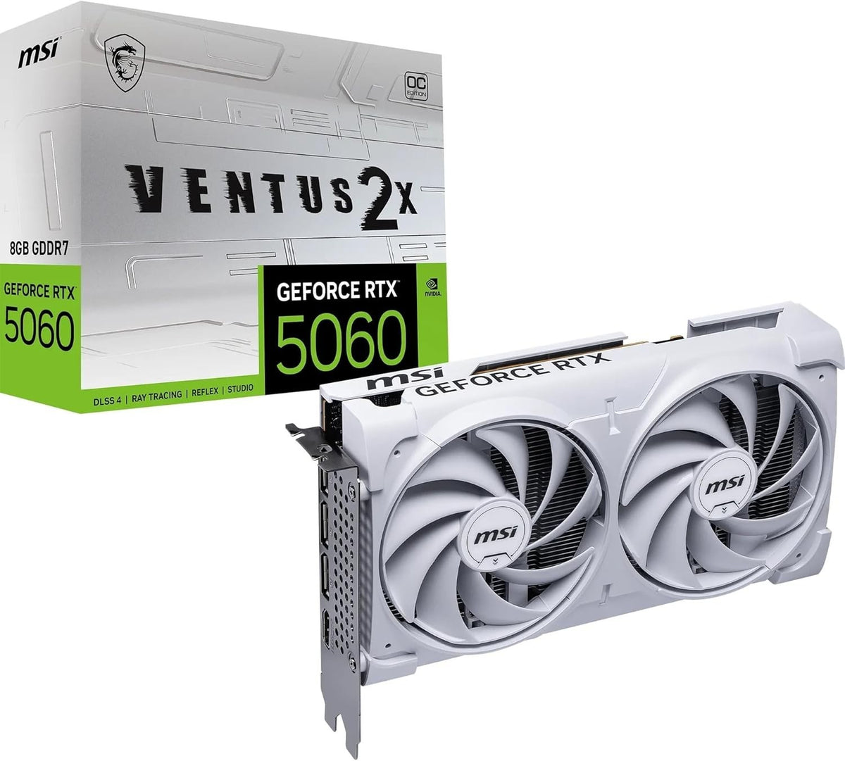 MSI GeForce RTX 5060 8G VENTUS 2X OC White Graphics Card 8GB GDDR7 GPU