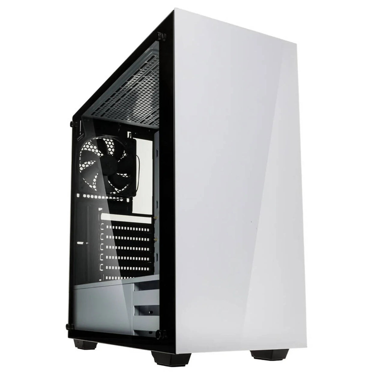 Kolink Stronghold White Midi-Tower PC Case | Tempered Glass Side Window