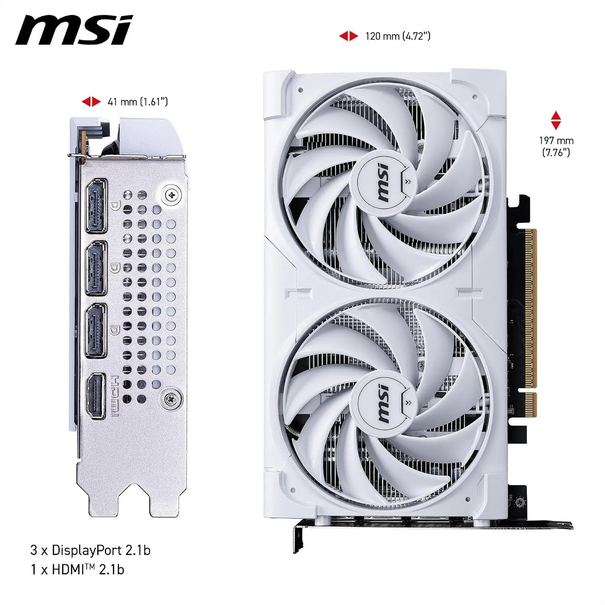 MSI GeForce RTX 5060 8G VENTUS 2X OC White Graphics Card 8GB GDDR7 GPU