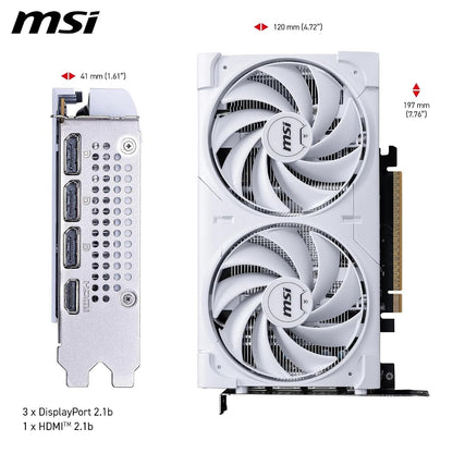 MSI GeForce RTX 5060 8G VENTUS 2X OC White Graphics Card 8GB GDDR7 GPU