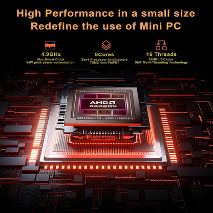 FIREBAT F1P Mini PC AMD Ryzen 7 H 255 16GB DDR5 512GB NVMe SSD Radeon 780M Win11
