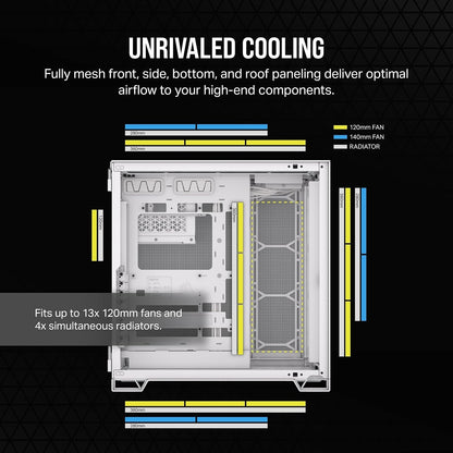 Corsair 6500D AIRFLOW Mid-Tower Dual Chamber PC Gaming Case White CC-9011260-WW