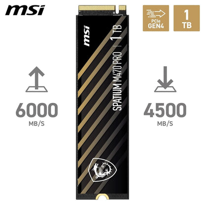 MSi Spatium Gen 4x4 M470 Pro NVMe SSD 5Y Warranty 6000MB/s Read Creators PS5 1TB
