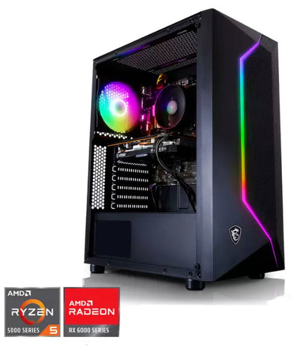 MSi Team Red Custom Build R5 16Gb 1TB SSD Radeon RX6600XT RGB Gaming PC Next Day