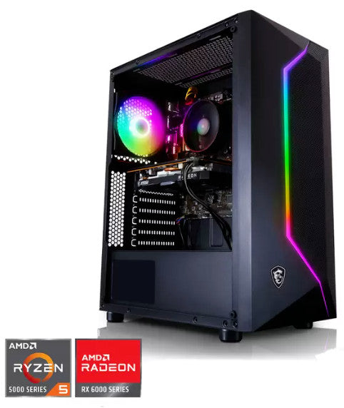 MSi Team Red Custom Build R5 16Gb 1TB SSD Radeon RX6600XT RGB Gaming PC Next Day