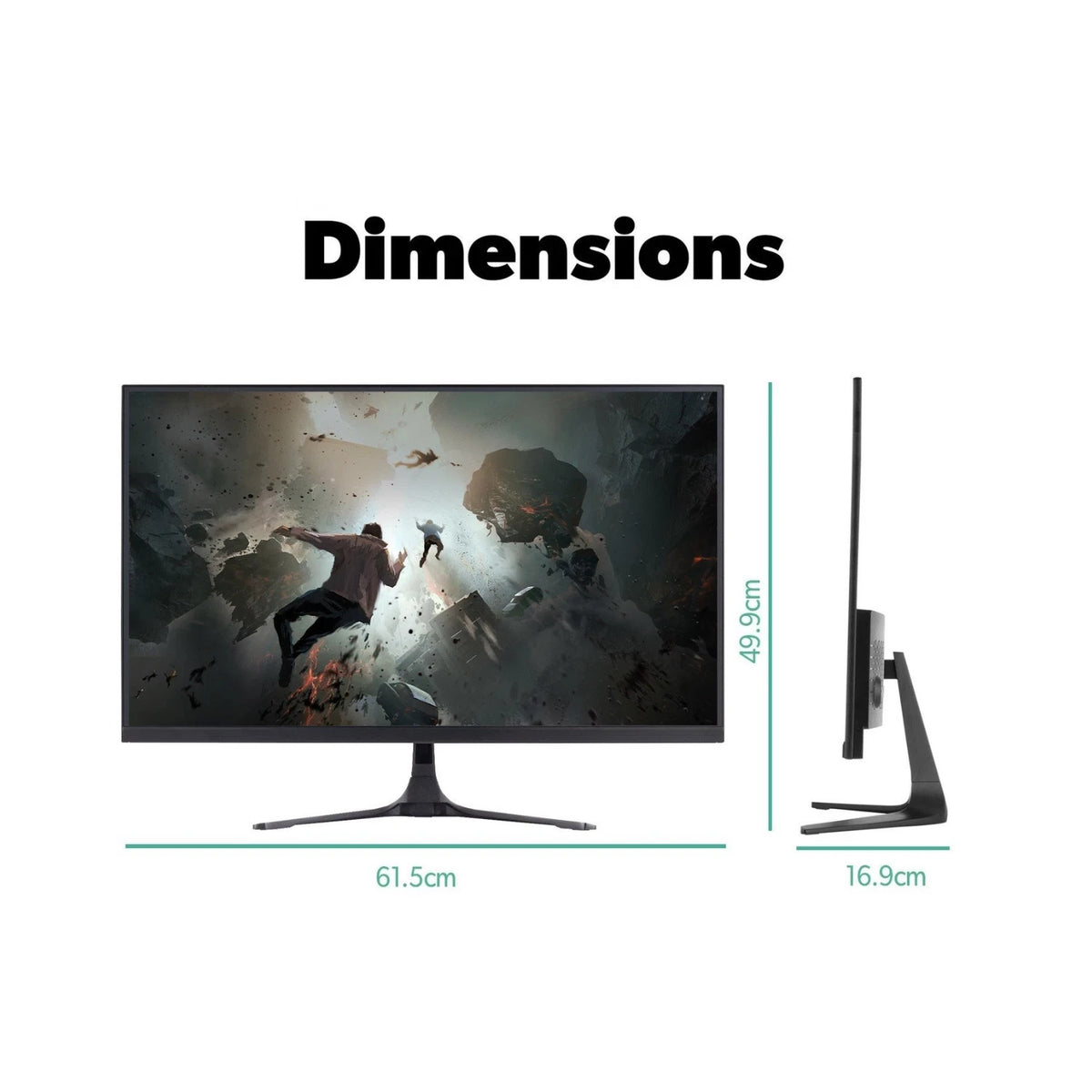 electriQ 27" QHD Gaming Monitor 2560x1440 IPS 180Hz 1ms FreeSync HDR 1440p HDR1000