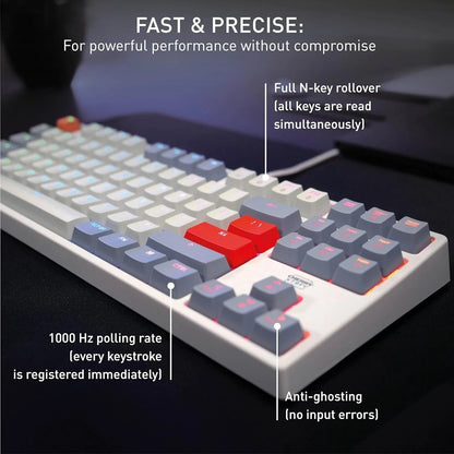 CHERRY XTRFY K4V2 TKL Wired Gaming Keyboard | UK Layout | RGB | MX2A Red Switches