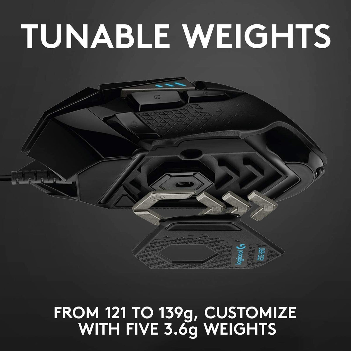 Logitech G502 HERO High Performance Wired Gaming Mouse, HERO 25K Sensor, 25,600