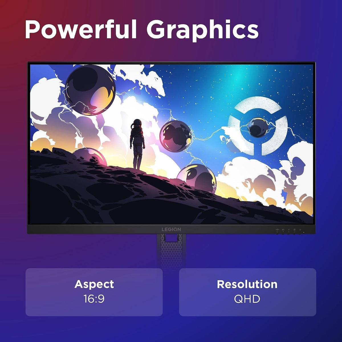 Lenovo Legion 27Q-10 Gaming Monitor 27" IPS QHD 240Hz 0.05ms 99% sRGB HDMI DP