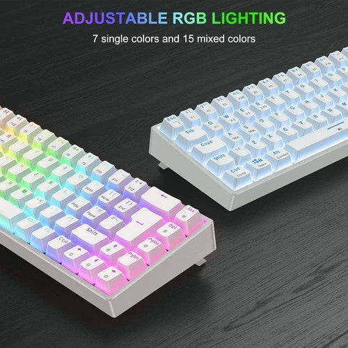 TECURS KB510 Wireless Mechanical Keyboard | 65% TKL | RGB | Red Switches | UK Layout