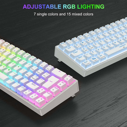TECURS KB510 Wireless Mechanical Keyboard | 65% TKL | RGB | Red Switches | UK Layout