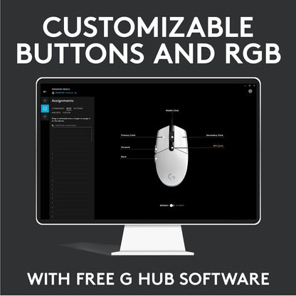 Logitech G203 LIGHTSYNC RGB Gaming Mouse | Wired | 8000 DPI | 6 Button | Black