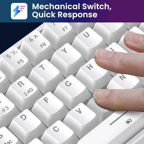 TECURS KB510 Wireless Mechanical Keyboard | 65% TKL | RGB | Red Switches | UK Layout