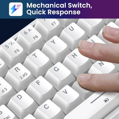 TECURS KB510 Wireless Mechanical Keyboard | 65% TKL | RGB | Red Switches | UK Layout