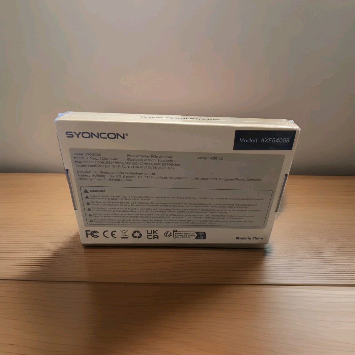 SYONCON WiFi 6E AXE5400 PCIe WiFi Card | Intel AX210 | Bluetooth 5.3 | Tri-Band