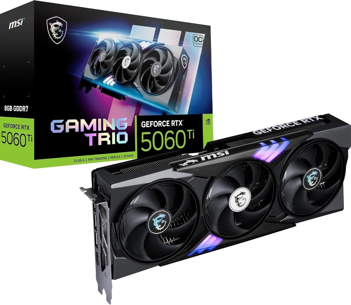 MSI GeForce RTX 5060 Ti 8G GAMING TRIO OC | 8GB GDDR7 | PCIe 5.0 | TRI FROZR 4