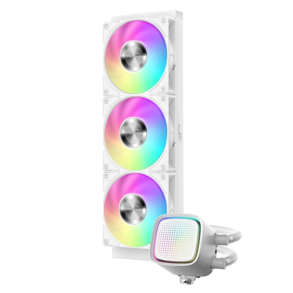 SAMA 360mm AIO Liquid CPU Cooler White ARGB 3x 120mm PWM Fans Intel AMD New L50