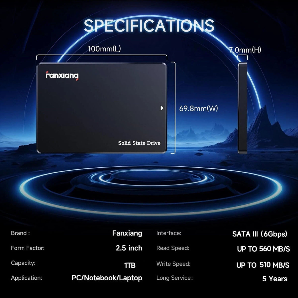 Fanxiang S101 512GB SATA III SSD | 2.5" Internal | 550MB/s | 3-Year Warranty