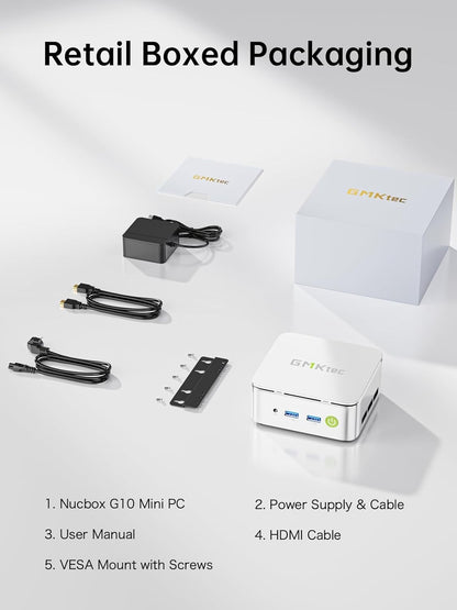 GMKtec G10 Mini PC | AMD Ryzen 5 3500U | DDR4 RAM | 256GB NVMe | Win 11 Pro