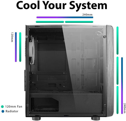 Intel Gaming RGB PC i5 10400F RTX3060 Nvidia GPU 16GB RAM Win 11 Pro 960GB SSD