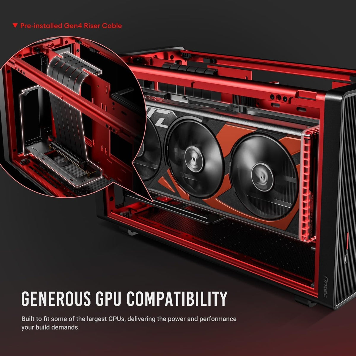 Antec Performance 1 M Black Mini ITX Gaming Case Aluminum Finish