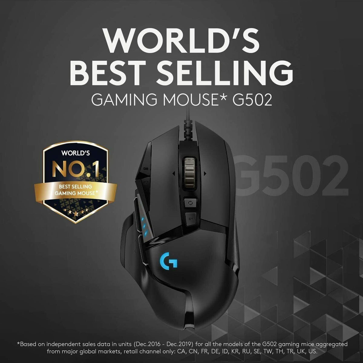 Logitech G502 HERO High Performance Wired Gaming Mouse, HERO 25K Sensor, 25,600