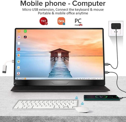 Portable Monitor 15.6" Mobile Monitor 1920×1080 Full HD IPS USB C Monitor Travel