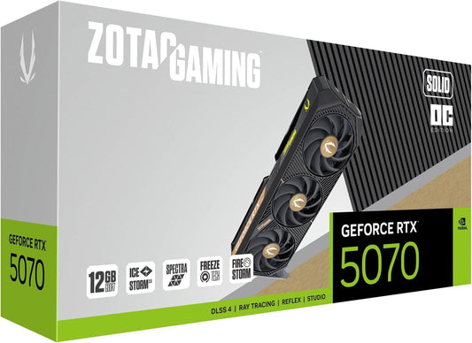 Eggy PC | ZOTAC RTX 5070 Solid OC 12GB GDDR7 GPU - IceStorm 2.0 - PCIe 5.0