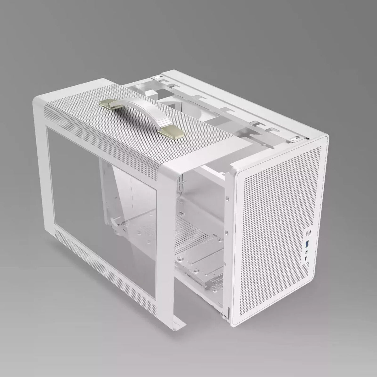 White Custom Mini iTX Gaming PC AMD Ryzen 5 NVIDIA RTX4060Ti 32GB RAM 1TB SSD