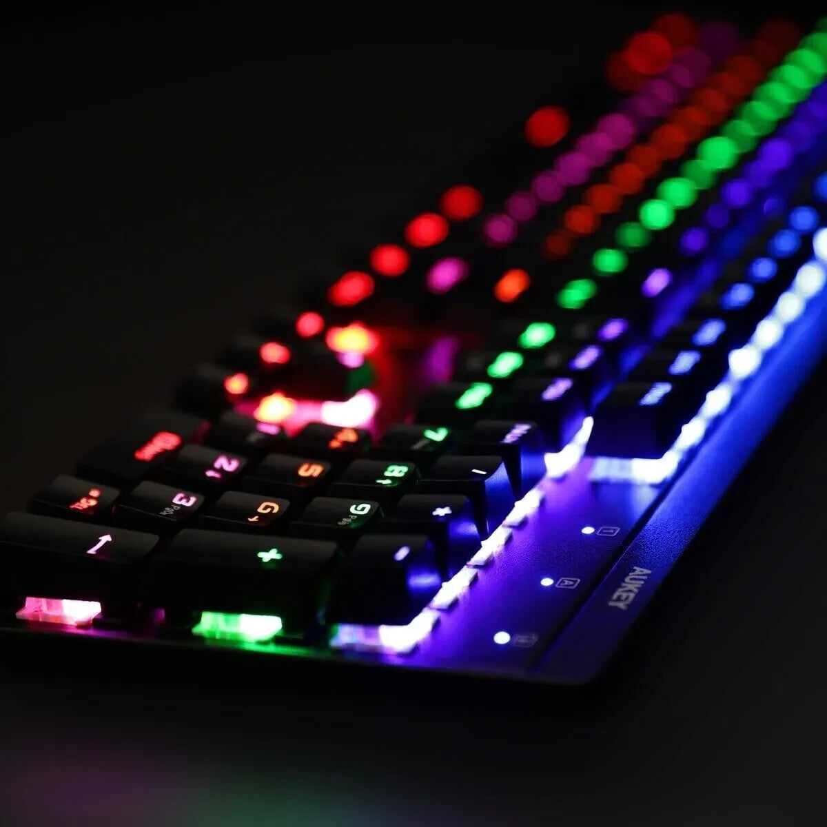 Mechanical Keyboard RGB LED Illuminated Blue Switches Aukey KM-G6 UK Layout