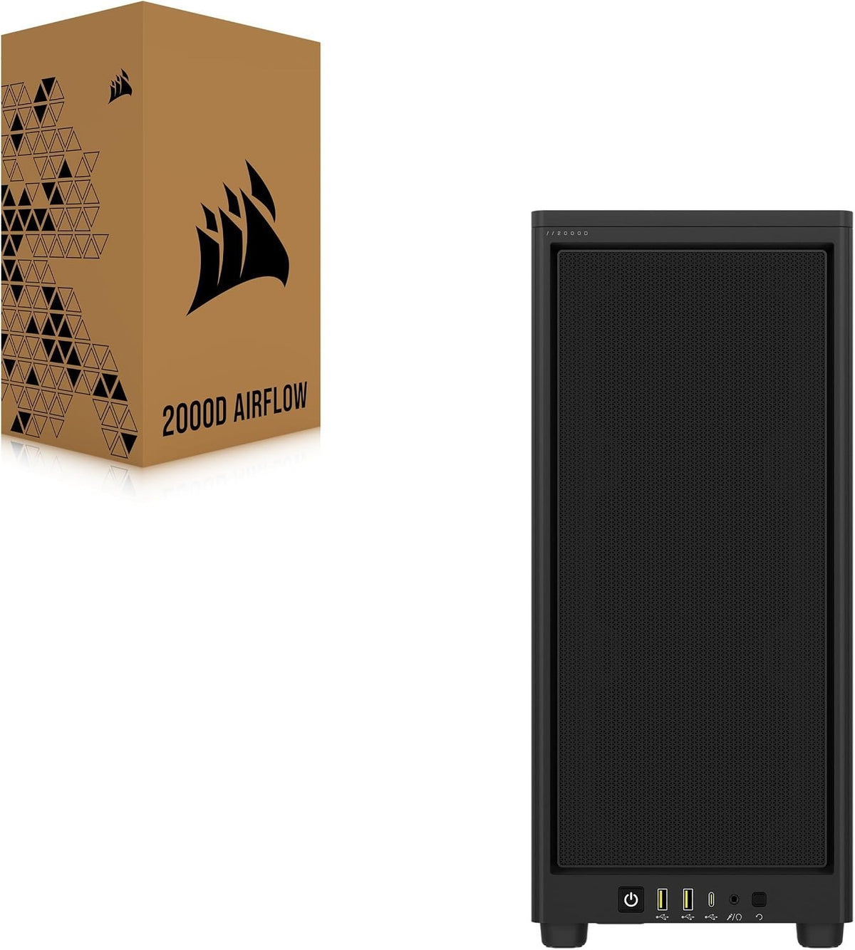 Corsair 2000D AIRFLOW Black Mini-ITX SFF PC Case | 3-Slot GPU, Steel Mesh, 360mm