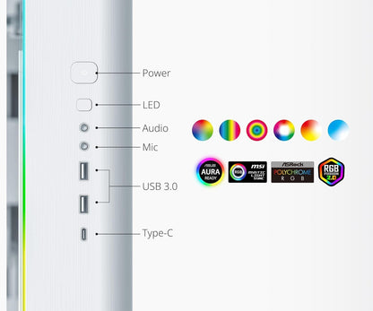 White RGB Gaming PC Ryzen5 NVIDIA RTX 5060 16GB 1TB Win 11 Premium Build Customisable
