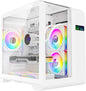 ionz KZ-SW Curve White mATX PC Gaming Case Dual Chamber LED Screen 3x ARGB Fans