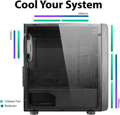 EGGY PC CiT BEAM RGB Gaming PC | Intel i3-12100 | Radeon RX7600 8GB | 16GB | 512GB | Win 11