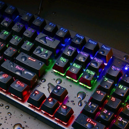 Mechanical Keyboard RGB LED Illuminated Blue Switches Aukey KM-G6 UK Layout