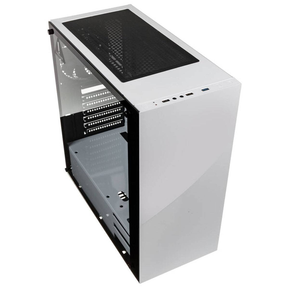 Kolink Stronghold White Midi-Tower PC Case | Tempered Glass Side Window